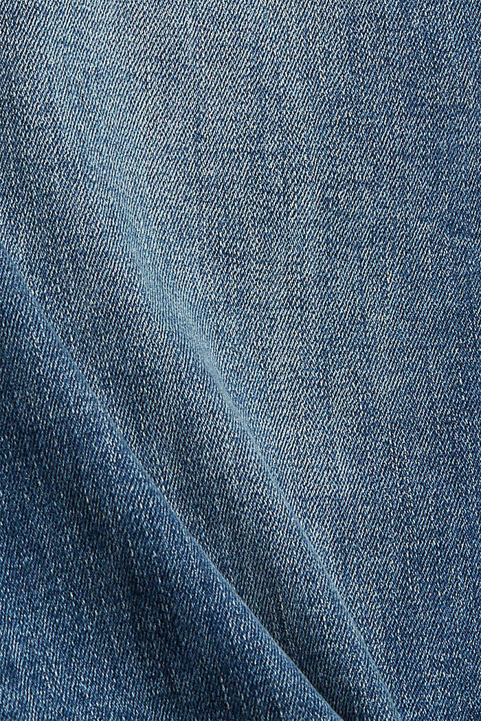 Jean stretch au look usé, coton biologique, BLUE MEDIUM WASHED, detail image number 4
