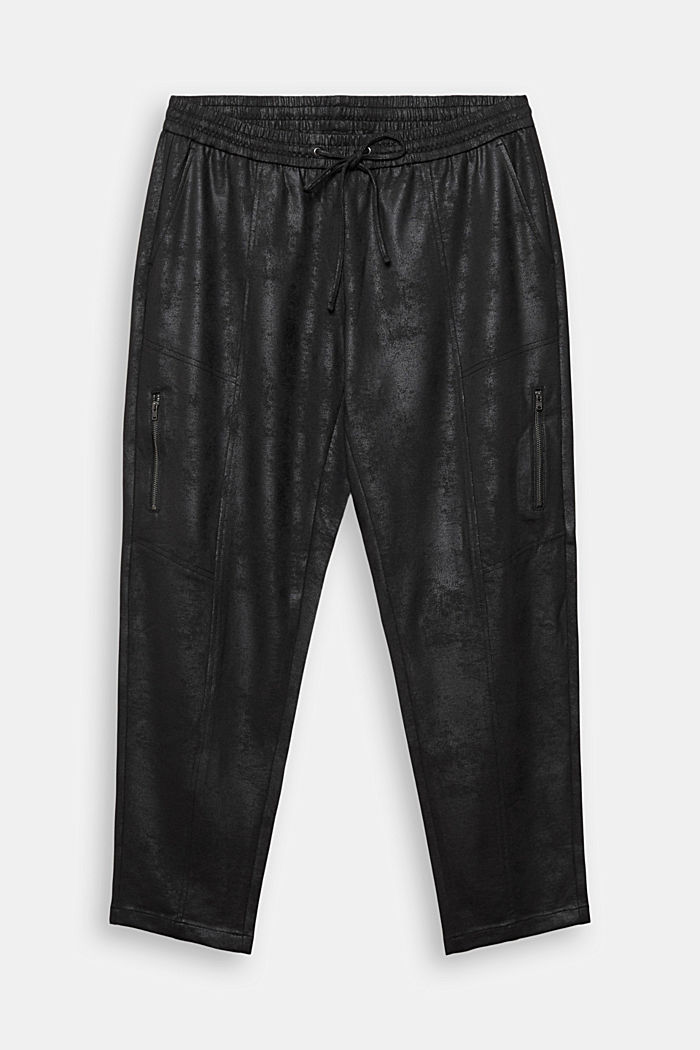 CURVY coated tracksuit bottoms in a biker style