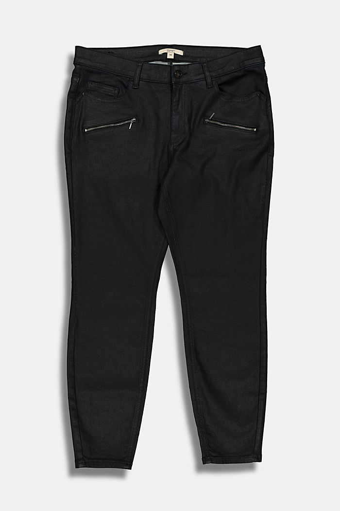 CURVY jeans met ritsen, mix met biologisch katoen, BLUE BLACK, detail image number 0