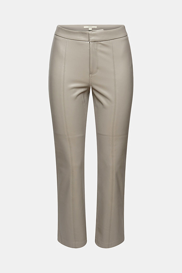 Flared trousers in faux leather