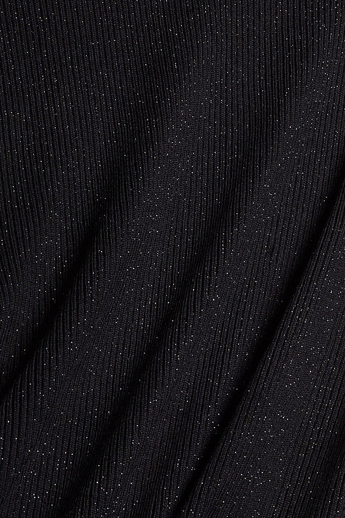 Gerecycled: gebreide jurk met glittereffect, BLACK, detail image number 4