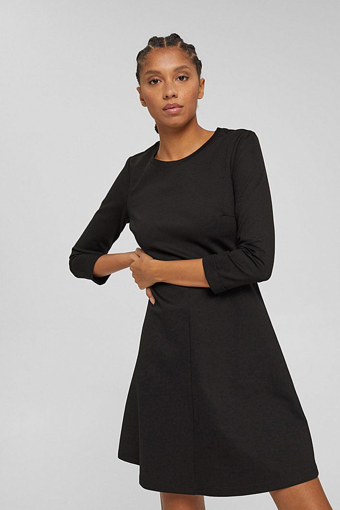 Jerseykleid mit LENZING™ ECOVERO™, BLACK, detail image number 0