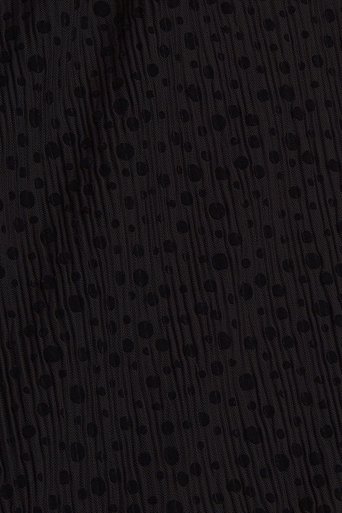 Gestippelde mesh jurk met volants, BLACK, detail image number 4