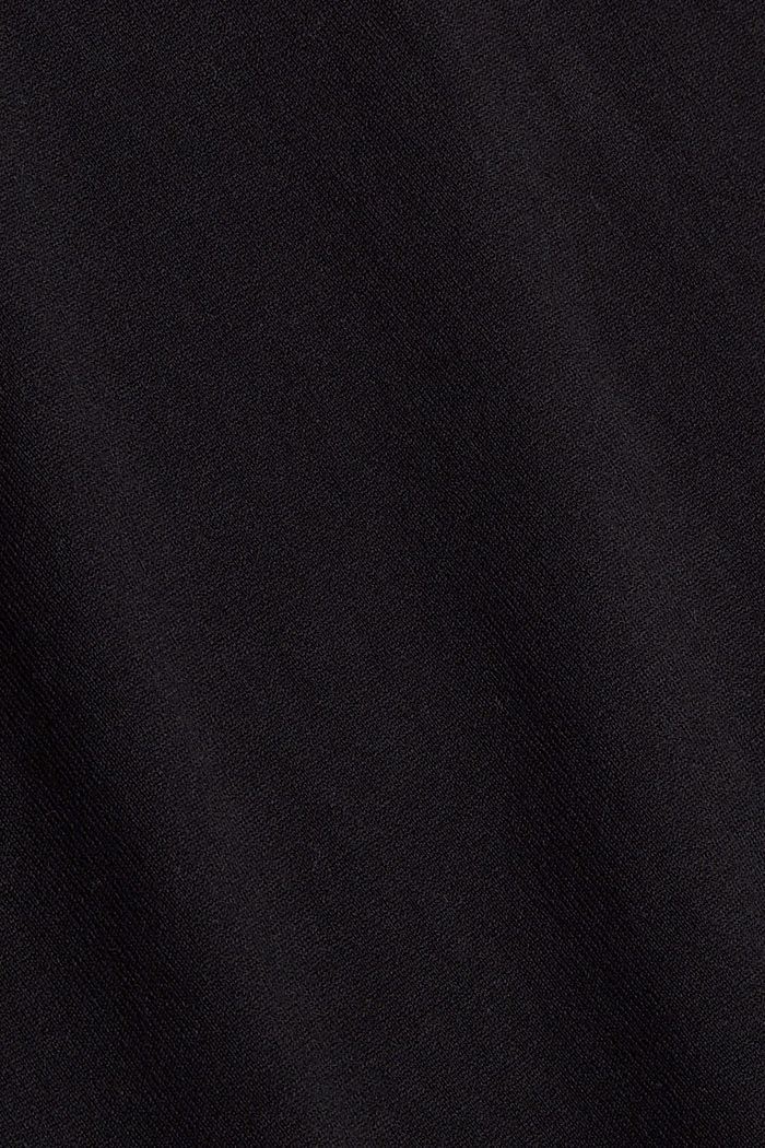 Gebreide jurk met poloshirt-look, katoenmix, BLACK, detail image number 0