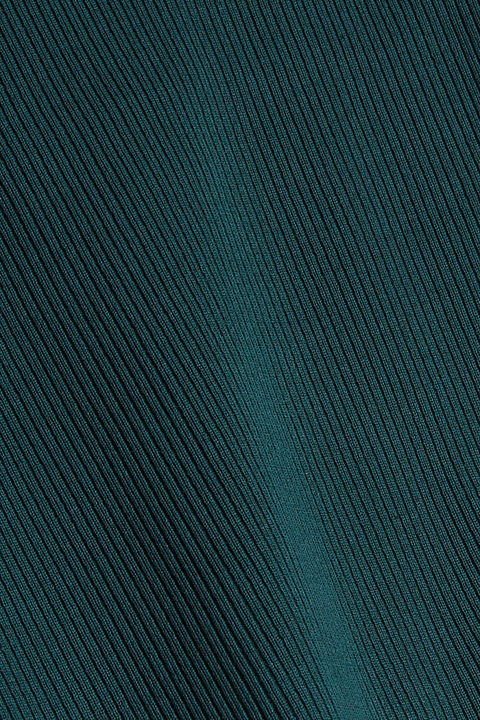 Ribgebreide midi-jurk, DARK TEAL GREEN, detail image number 4