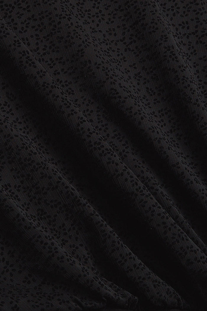 Chemisier en mousseline à motif au look velours, BLACK, detail image number 4