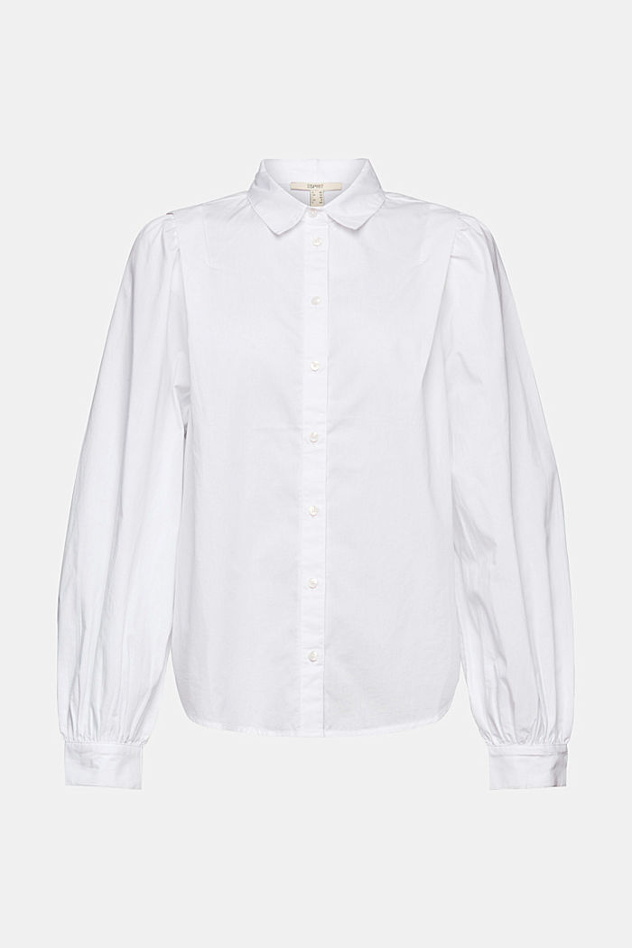 Overhemdblouse van 100% organic cotton, WHITE, detail image number 7