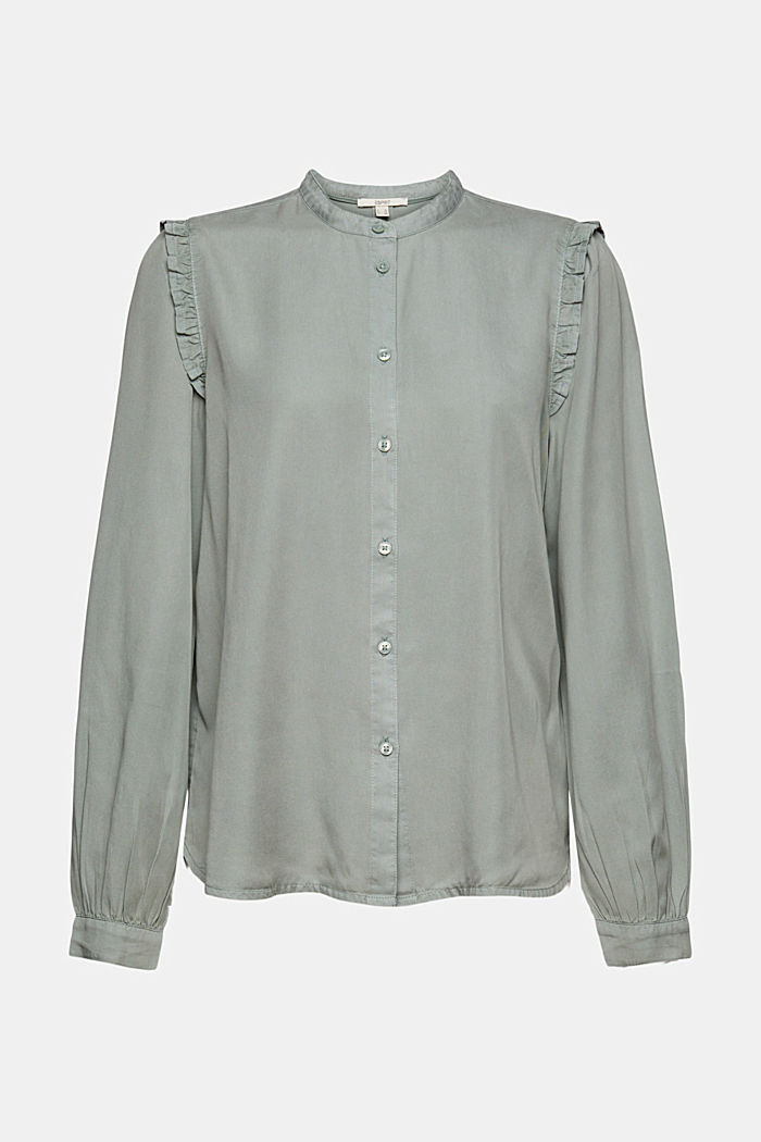 Made of TENCEL™: frill detail blouse