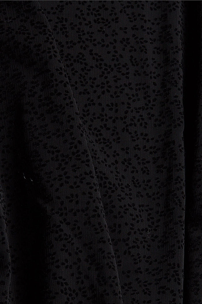 CURVY chiffon blouse met motief met fluweellook, BLACK, detail image number 1