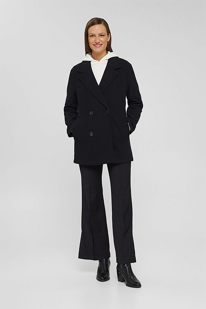 Jersey blazer met dubbele knopenrij, BLACK, detail image number 8
