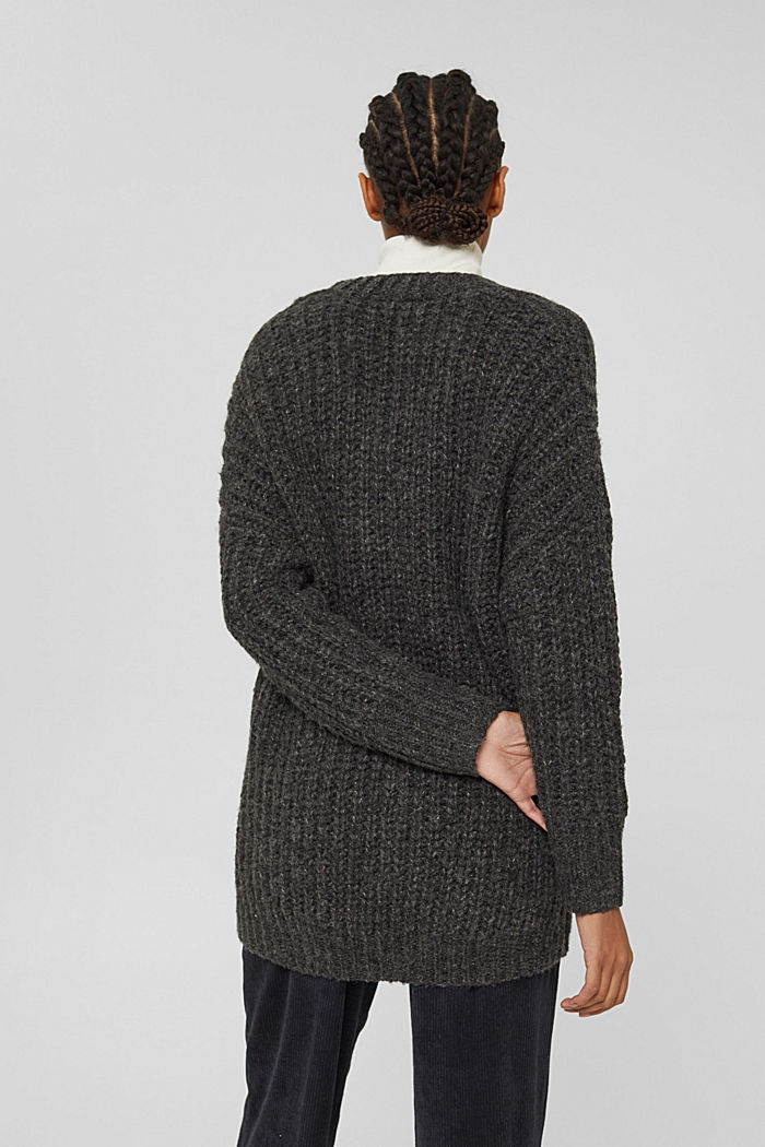 Alpaca/wool blend: cable knit jumper, ANTHRACITE, detail image number 3