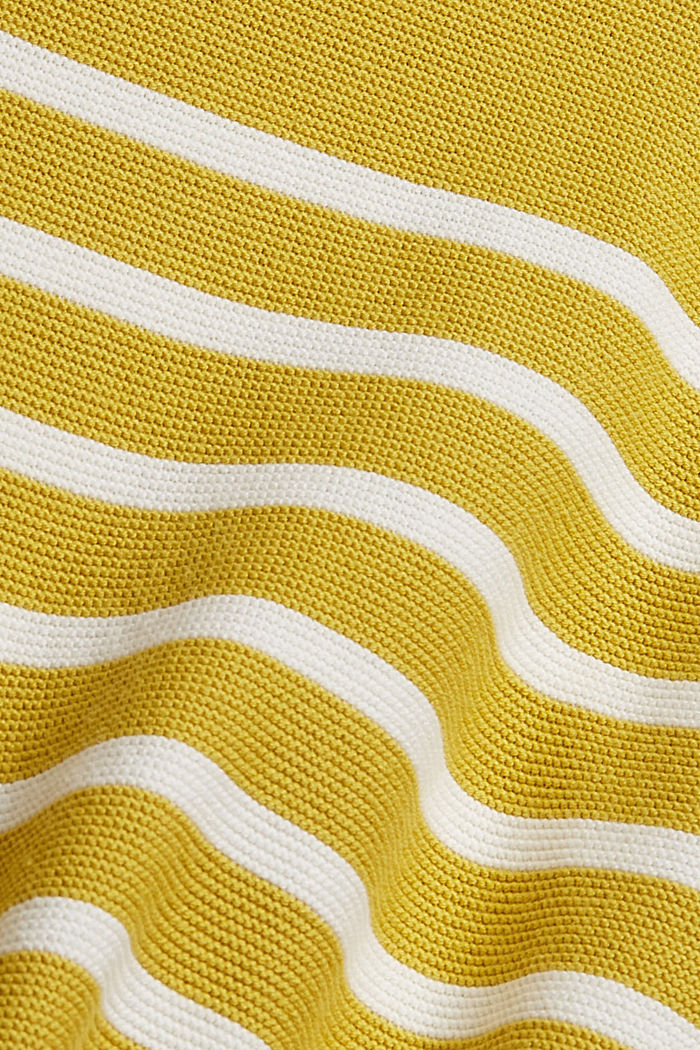 Pull-over à col droit, 100 % coton biologique, BRASS YELLOW, detail image number 4