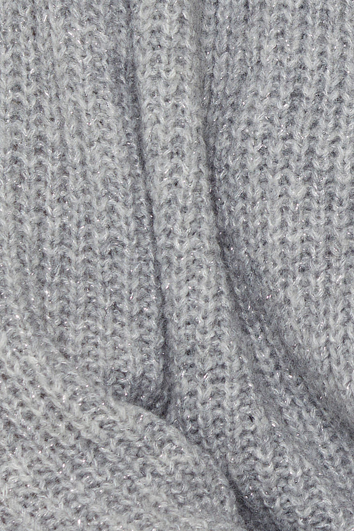 Con lana/alpaca: cárdigan con purpurina, LIGHT GREY, detail image number 4