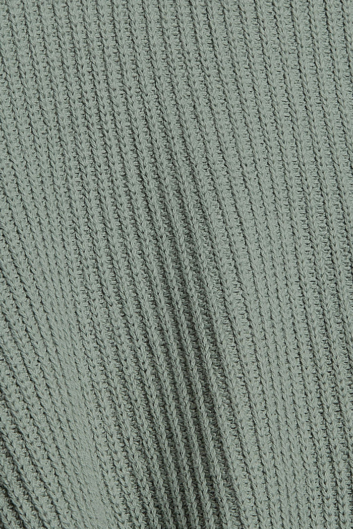 Kopertowy kardigan z mieszanki bawełnianej, DUSTY GREEN, detail image number 4