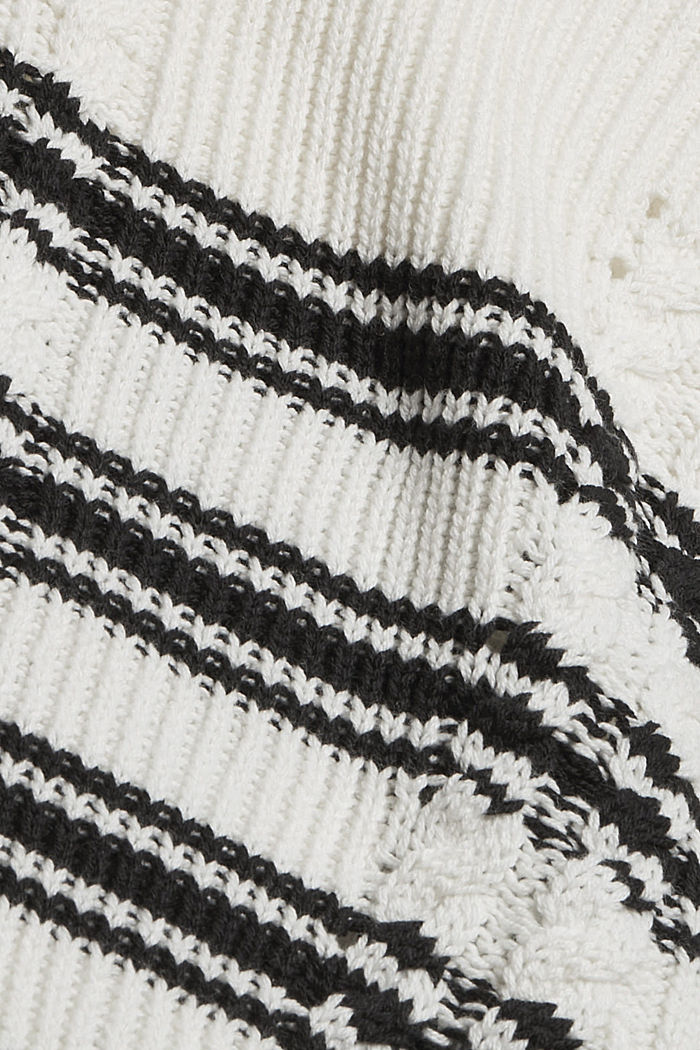 Gebreide schipperstrui met kabelpatroon, OFF WHITE, detail image number 4