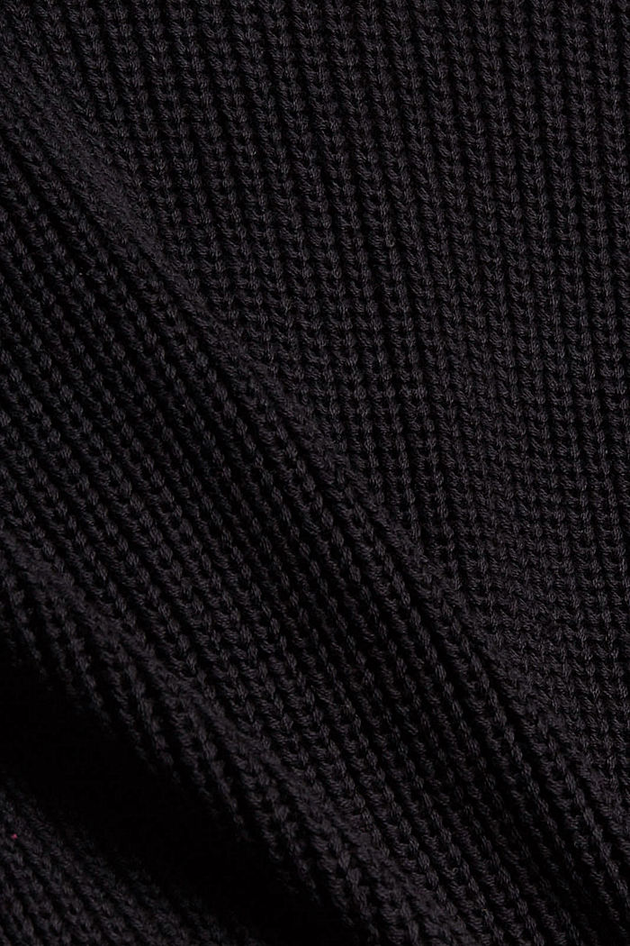 Kabeltrui van een katoenmix, BLACK, detail image number 4