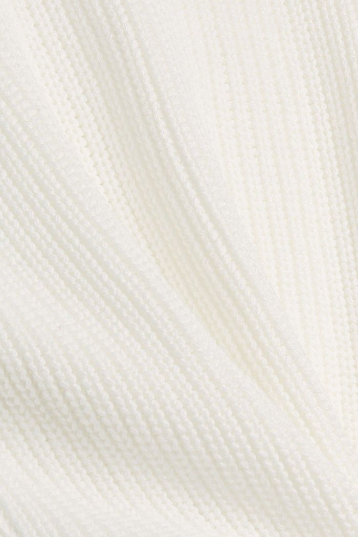 Kabeltrui van een katoenmix, OFF WHITE, detail image number 4