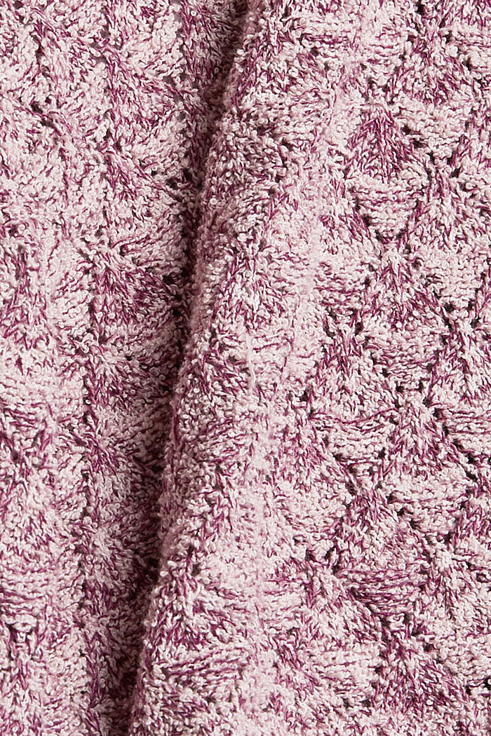 Cardigan in Mouline-Optik, Organic Cotton, PLUM RED, detail image number 4