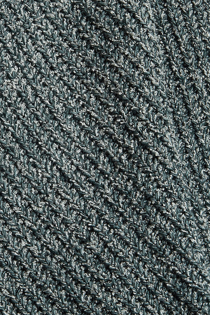 Cardigan d’aspect mouliné, coton biologique, DARK TEAL GREEN, detail image number 4