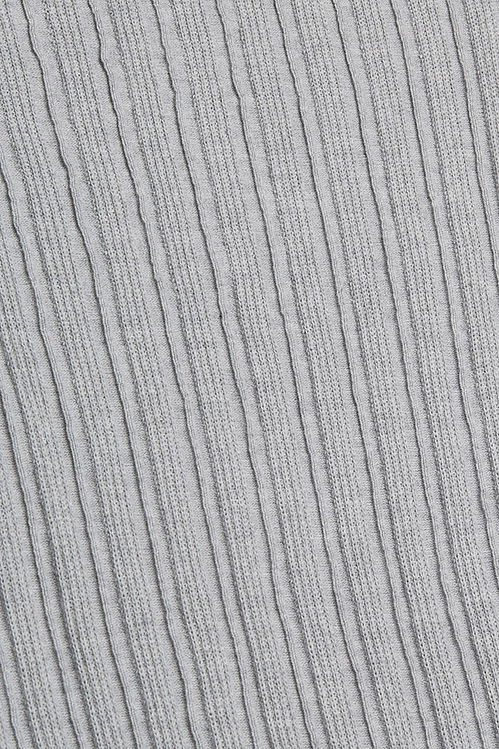 Ribgebreide trui van 100% katoen, LIGHT GREY, detail image number 4