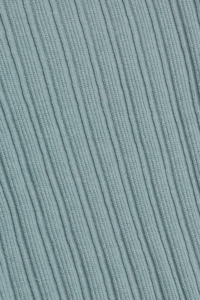 Ribgebreide trui van 100% katoen, DUSTY GREEN, detail image number 4