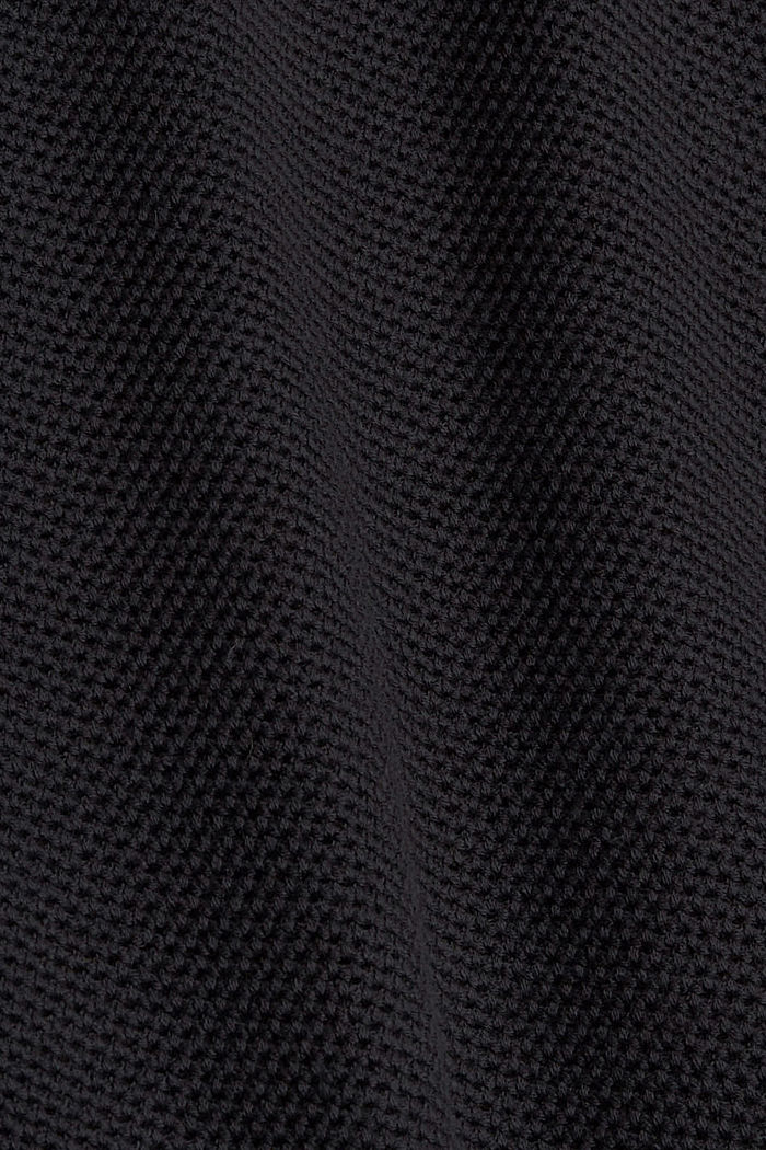 Perusmallinen neulepusero, 100 % puuvillaa, BLACK, detail image number 4