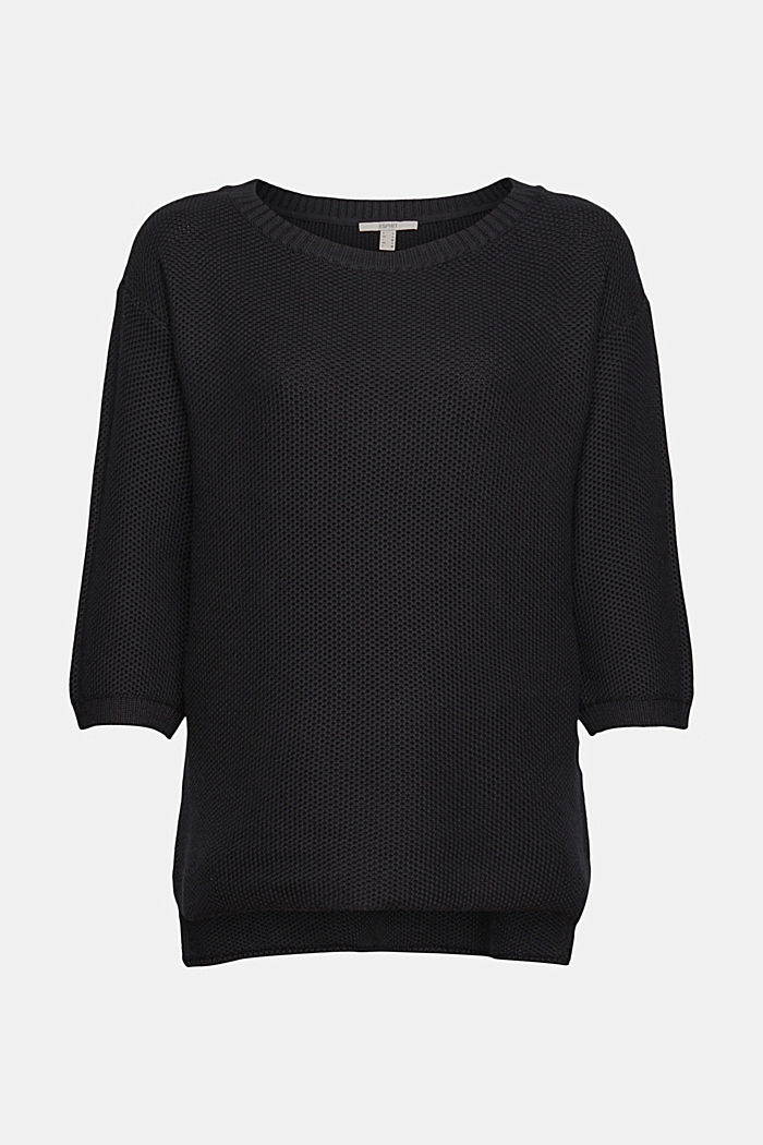 Basic-Pullover aus 100% Baumwolle, BLACK, detail image number 6