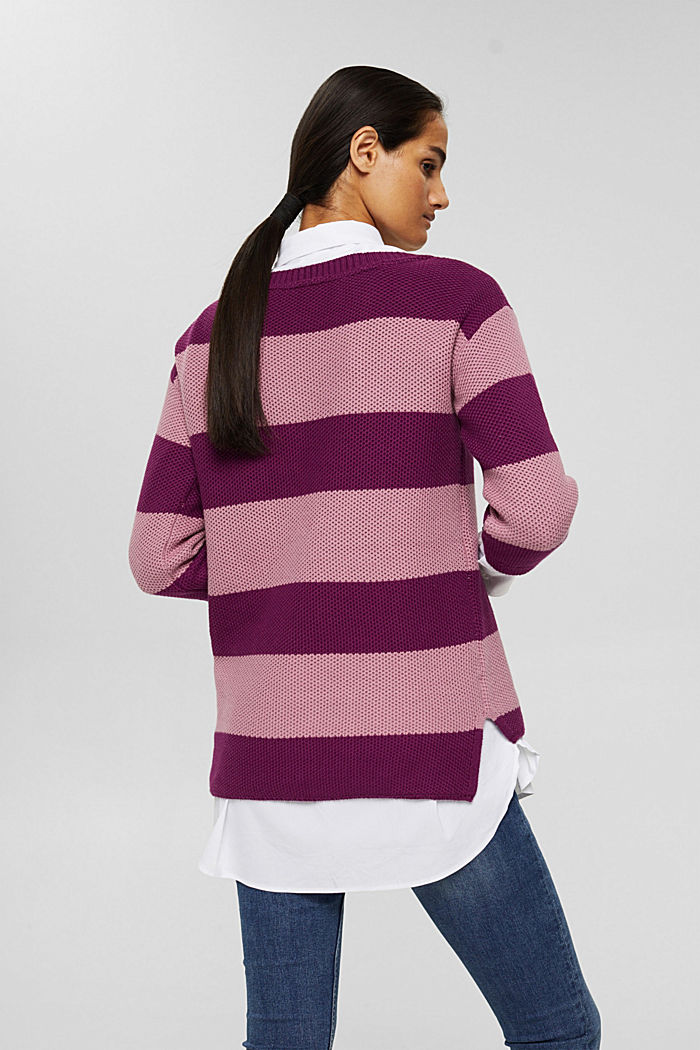 Basic-Pullover aus 100% Baumwolle, PLUM RED, detail image number 3