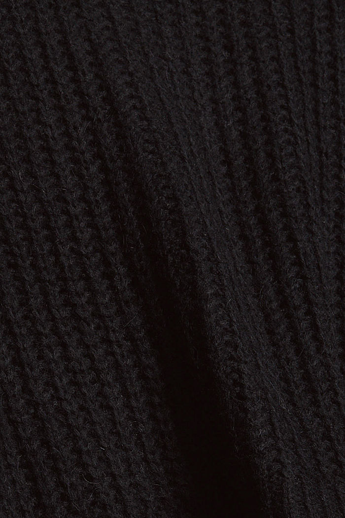 Met wol/alpaca: vest met opengewerkte structuur, BLACK, detail image number 4
