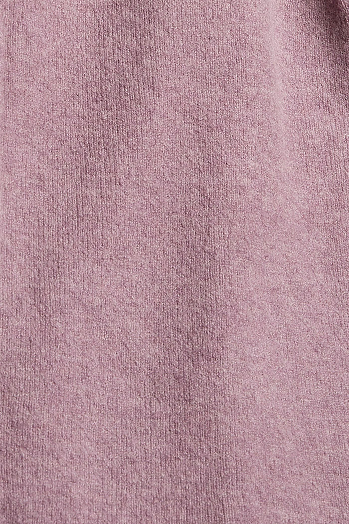 Cardigan en maille douce à teneur en laine, MAUVE, detail image number 4