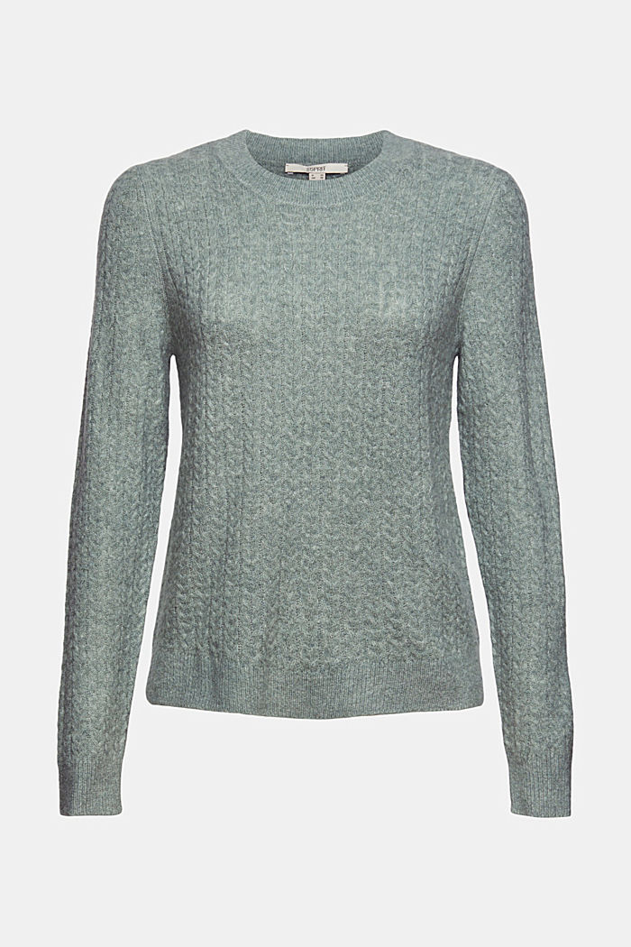 Wool blend: jumper with a fine cable knit