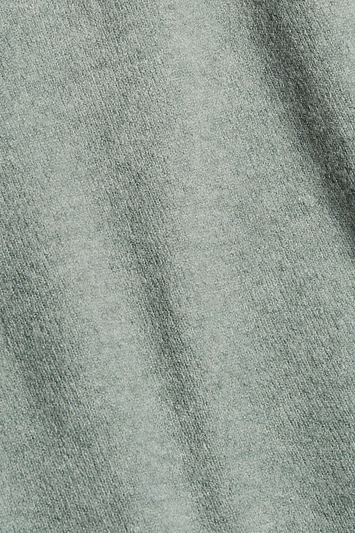 Pull-over en maille douce, à teneur en laine, DUSTY GREEN, detail image number 4