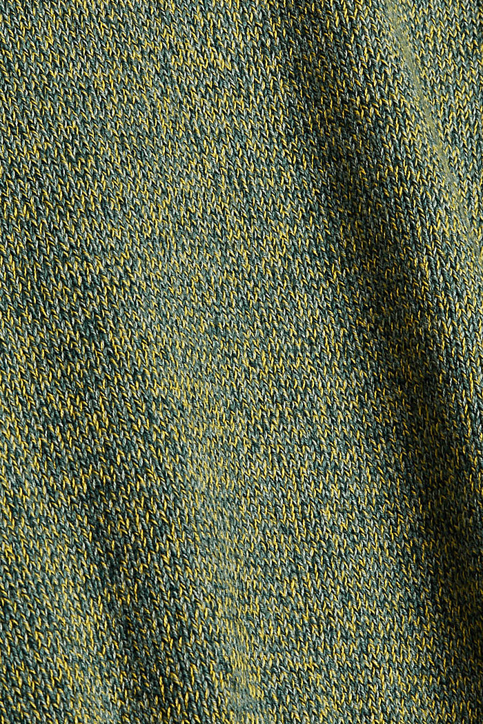 Rullareunainen neulepusero, 100 % puuvillaa, TEAL BLUE, detail image number 4