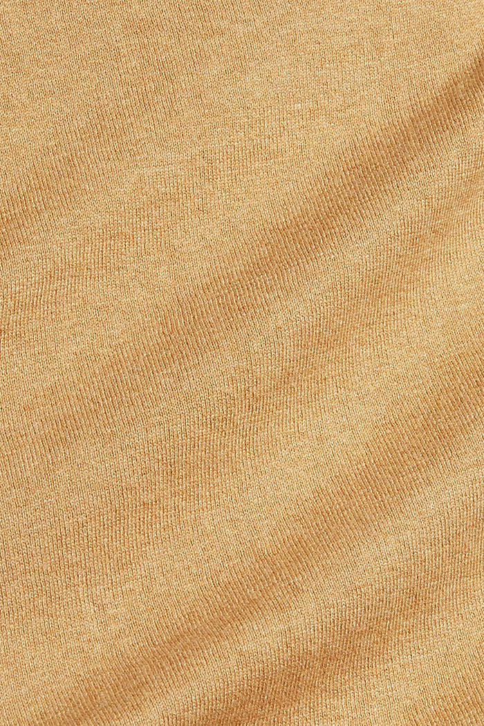 Fijngebreid vest van een mix van biologisch katoen, KHAKI BEIGE, detail image number 4