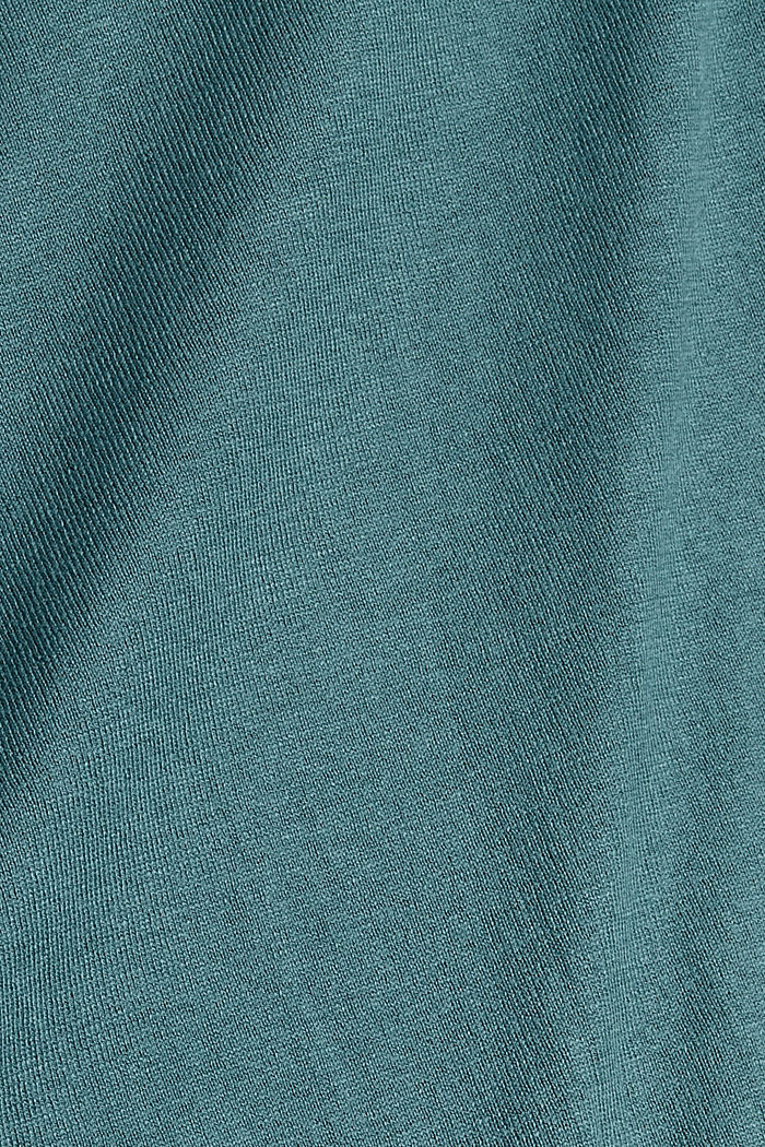 Fijngebreid vest van een mix van biologisch katoen, TEAL BLUE, detail image number 4