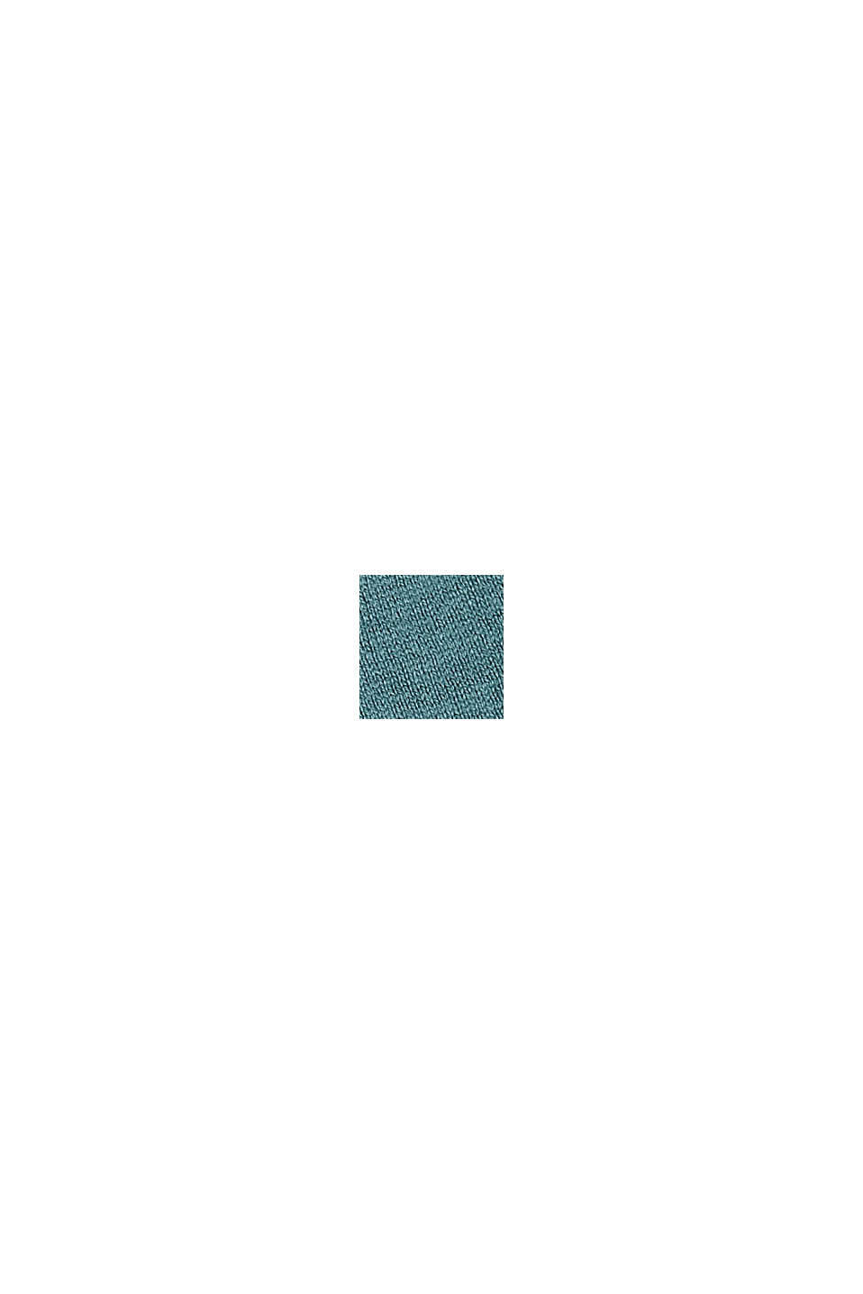 Finmasket strikcardigan af økologisk bomuldsblanding, TEAL BLUE, swatch