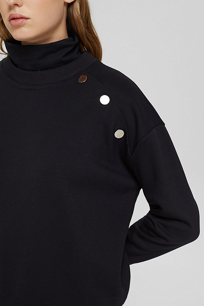Scuba-Sweatshirt mit Knopfdetail, BLACK, detail image number 2