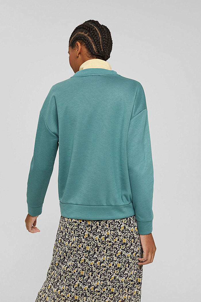 Scuba-Sweatshirt mit Knopfdetail, TEAL BLUE, detail image number 3