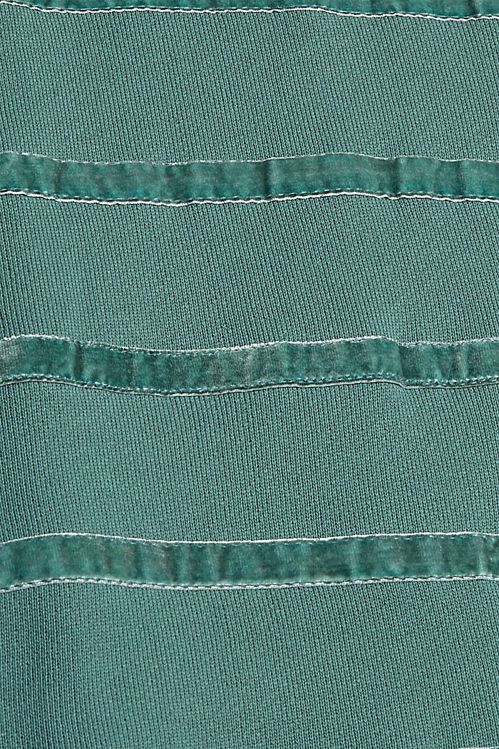 Sweater met fluwelen strepen en knoopdetails, TEAL BLUE, detail image number 4