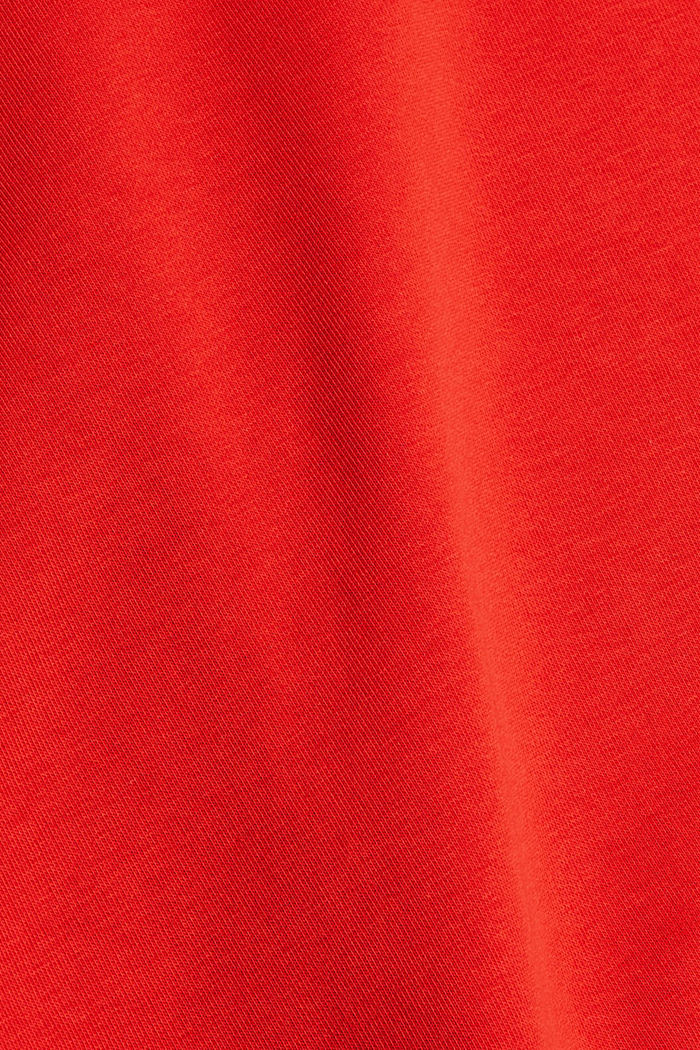 Sweatshirt met logoborduursel, katoenmix, ORANGE RED, detail image number 4