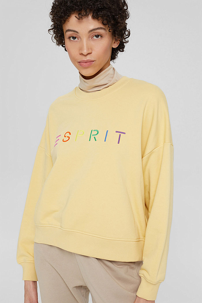 Sweatshirt met logoborduursel, katoenmix