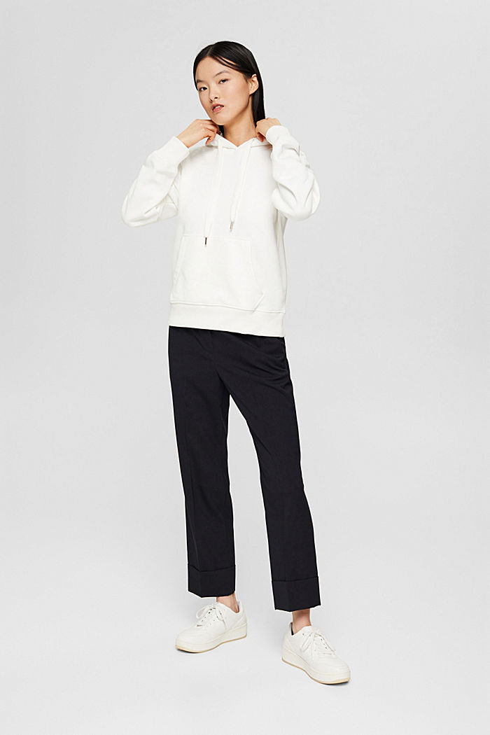 Sweat-shirt à capuche et logo brodé, en coton mélangé, OFF WHITE, detail image number 6