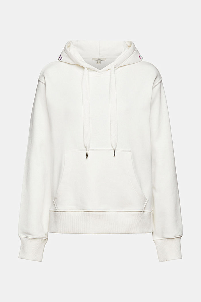 Hoodie with logo embroidery, blended cotton
