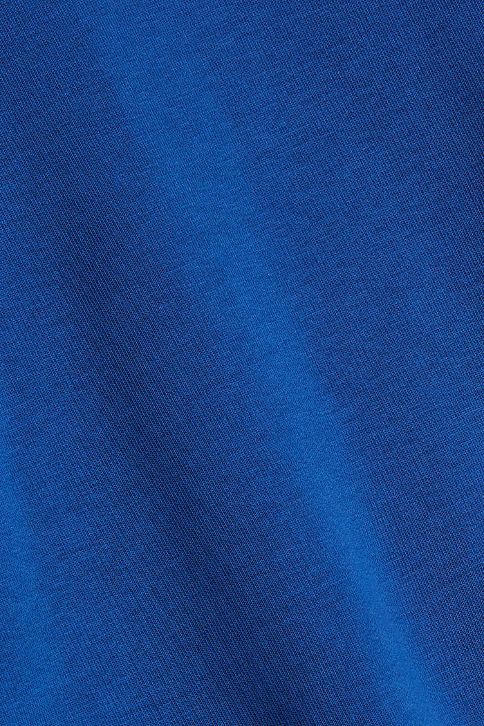 Sweat-shirt à capuche et logo brodé, en coton mélangé, BRIGHT BLUE, detail image number 4
