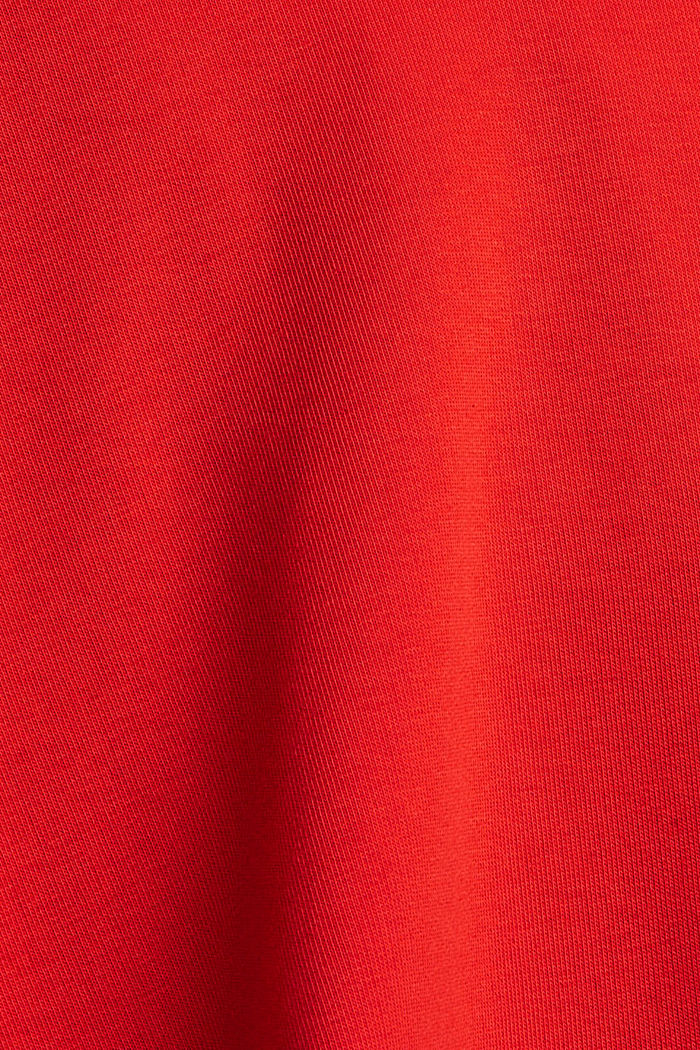 Hoodie met logoborduursel, katoenmix, ORANGE RED, detail image number 4