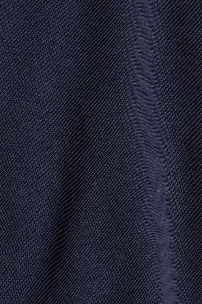Sweat à capuche à logo brodé, coton mélangé, NAVY, detail image number 4