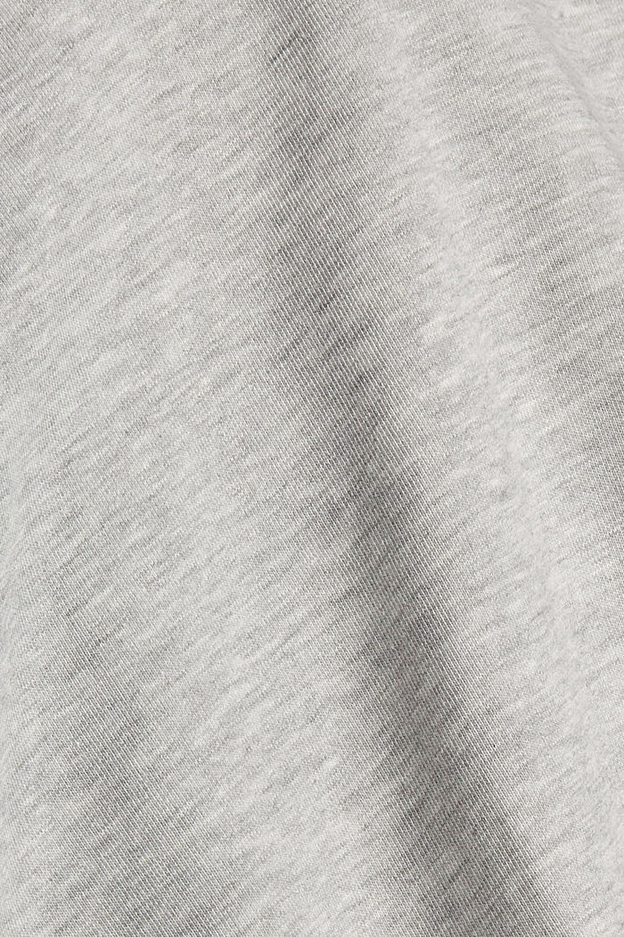 Gemêleerde hoodie met kleurrijke logoborduursels, LIGHT GREY, detail image number 4