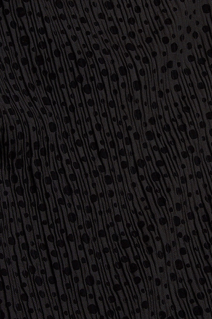 Verkkokangaspusero, jossa samettinen pilkkukuvio, BLACK, detail image number 4