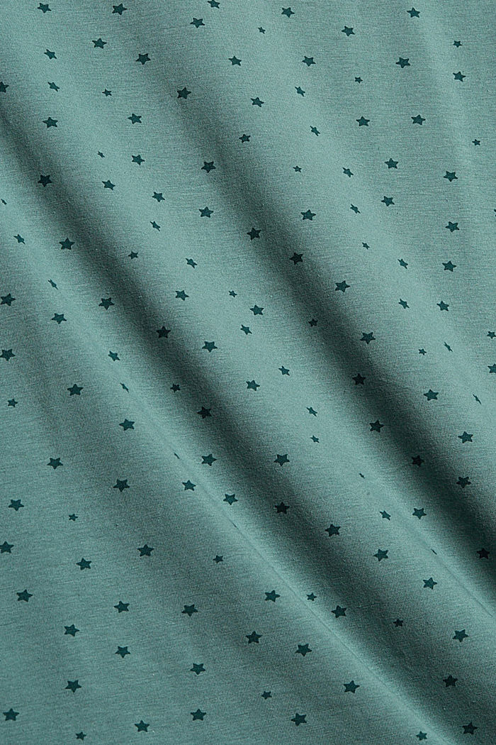 T-shirt à manches longues à imprimé étoiles, coton biologique, TEAL BLUE, detail image number 4