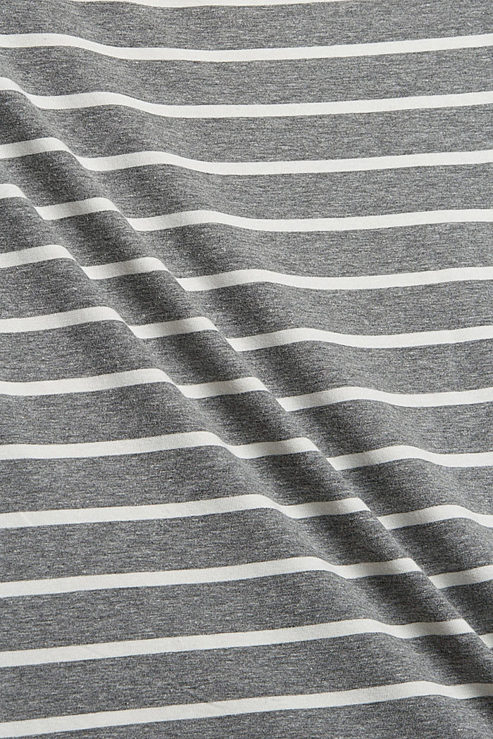 Raidallinen pitkähihainen paita, luomupuuvillasekoitetta, GUNMETAL, detail image number 4